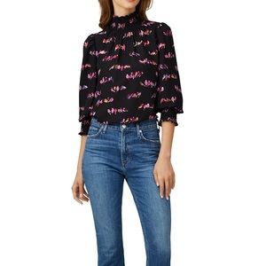 Kate Spade Lovebirds Smocked Neck Blouse
